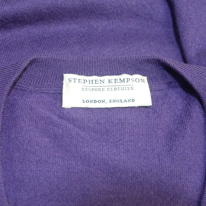 STEPHEN KEMPSON Size XXL Purple Solid Cashmere V-neck Pullover