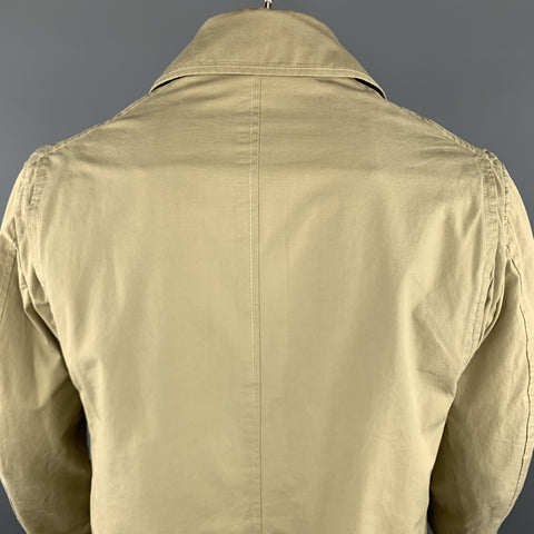 STEVEN ALAN M Khaki Cotton Hidden Buttons Coat