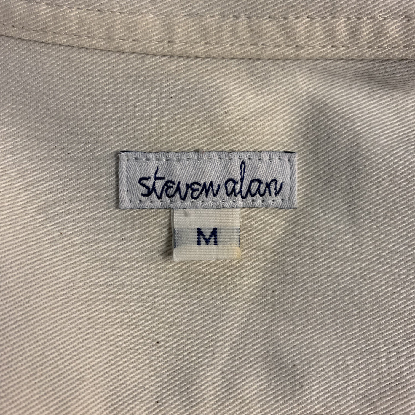 STEVEN ALAN Size M Khaki Solid Cotton Popover Long Sleeve Shirt