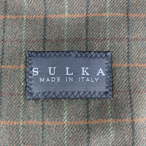 SULKA 40 Tan Suede Button Up Patch Pocket Coat