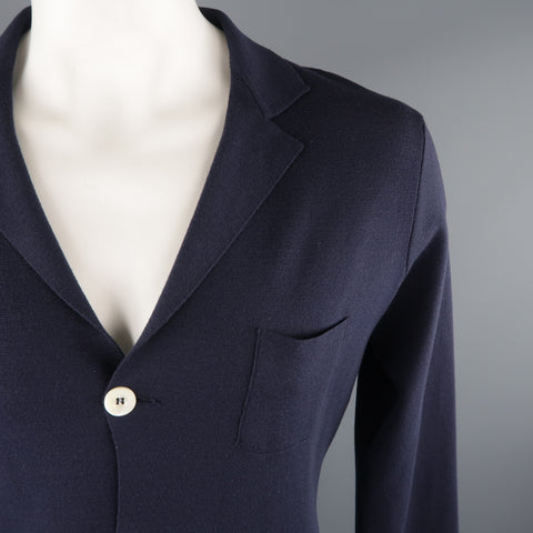 SVEVO PARMA 42 Navy Wool Three Button Resort Jacket