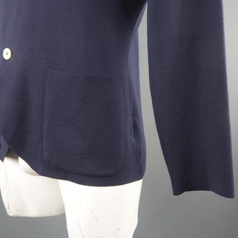 SVEVO PARMA 42 Navy Wool Three Button Resort Jacket