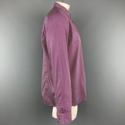 TED BAKER Size XL Purple Print Cotton Button Up Long Sleeve Shirt