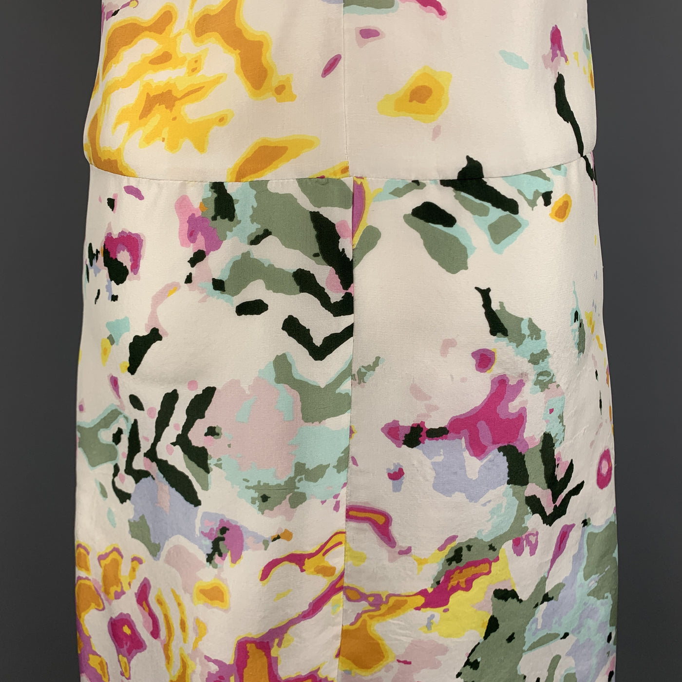 THAKOON Size 4 White Floral Print Silk Sleeveless Shift Dress