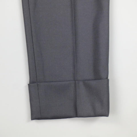 THE ROW Size 0 Navy Virgin Wool  Slim Leg Cuffed Dress Pants