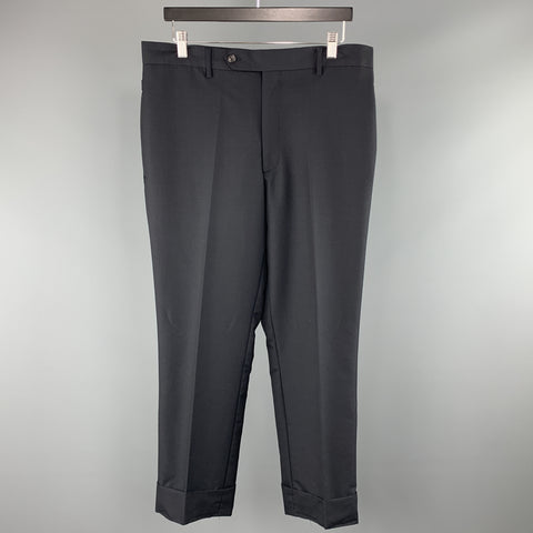 THEORY Size 34 x 34 Black Solid Wool Zip Fly Dress Pants