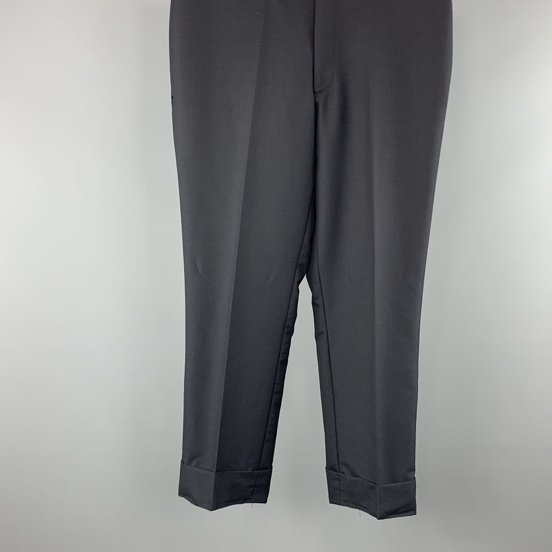 THEORY Size 34 x 34 Black Solid Wool Zip Fly Dress Pants