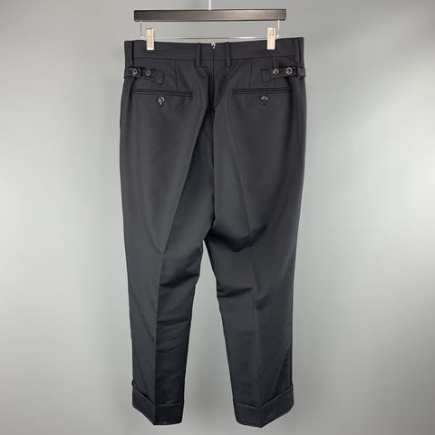 THEORY Size 34 x 34 Black Solid Wool Zip Fly Dress Pants