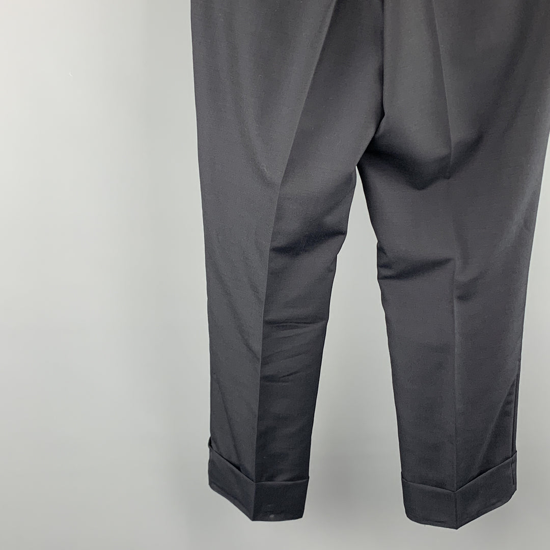 THEORY Size 34 x 34 Black Solid Wool Zip Fly Dress Pants