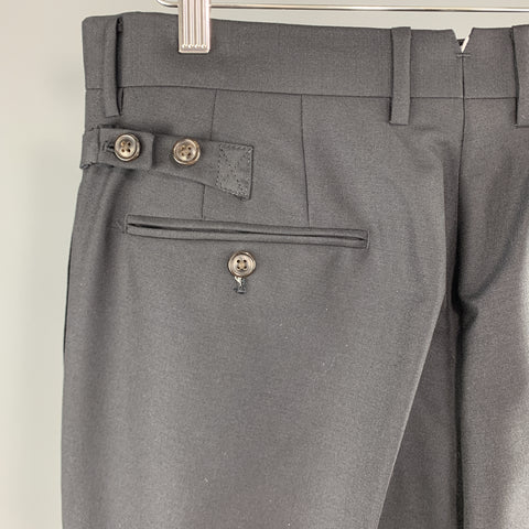 THEORY Size 34 x 34 Black Solid Wool Zip Fly Dress Pants