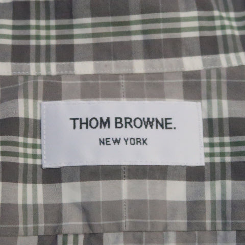 THOM BROWNE Size S Grey Plaid Cotton Button Down Long Sleeve Shirt