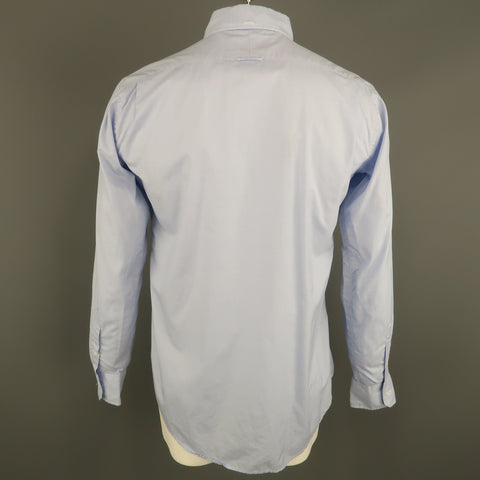 THOM BROWNE Size XXL Blue Glenplaid Cotton Button Up Long Sleeve Shirt