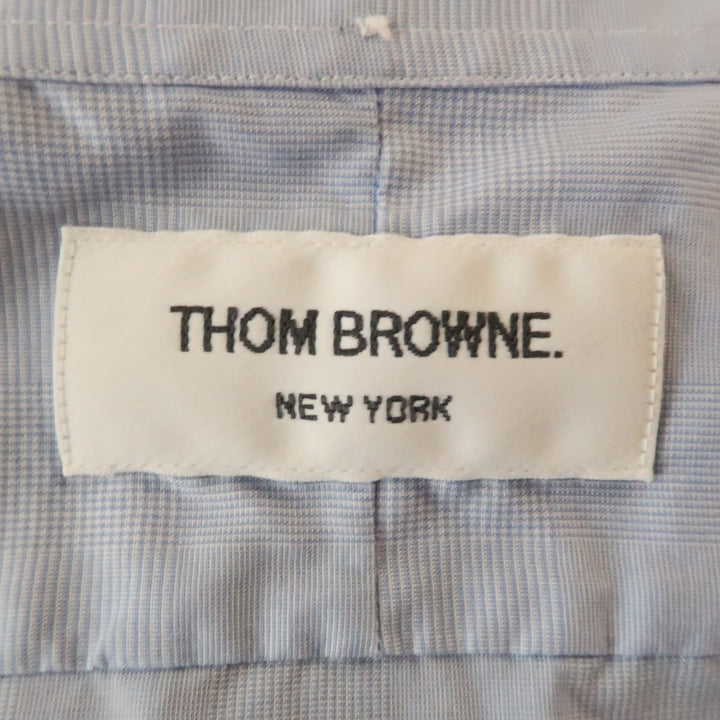 THOM BROWNE Size XXL Blue Glenplaid Cotton Button Up Long Sleeve Shirt
