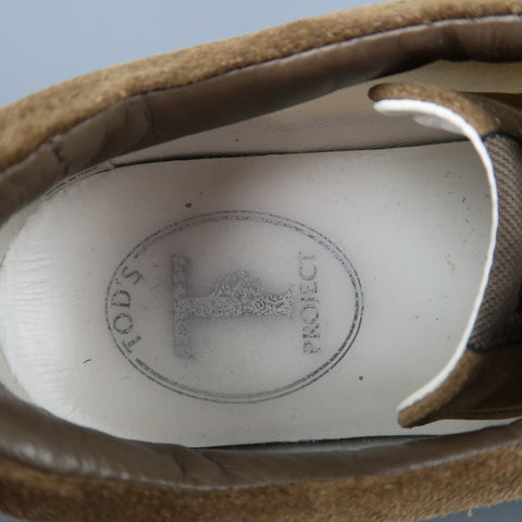 TOD'S Size 5.5 Brown & White Suede Lace Up Low Top T PROJECT Sneakers