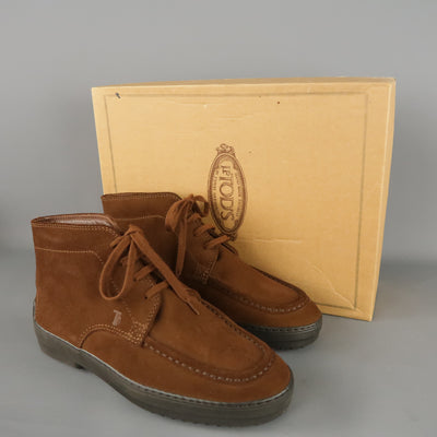 TOD'S Size 7 Brown Suede Vivram Sole Chukka Boots