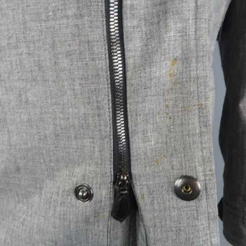 TOM FORD 46 Heather Gray Linen / Wool / Silk Parka Jacket