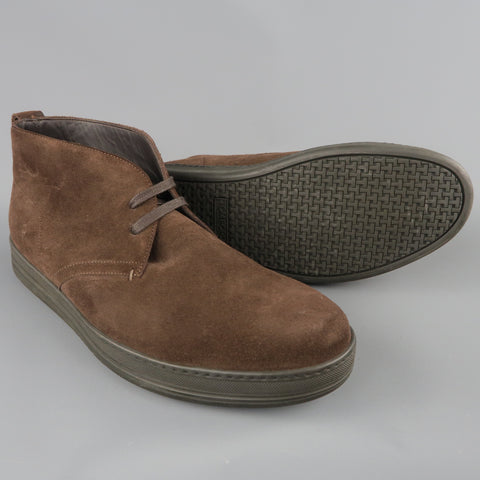 TOM FORD Size 11 Brown Suede Rubber Sole Chukka Boots