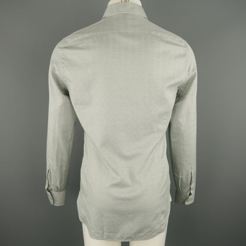 TOM FORD Size M Olive Plaid Cotton Long Sleeve Shirt