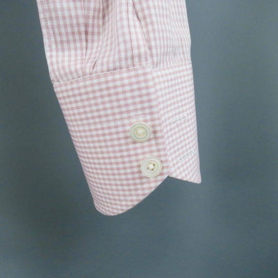 TOM FORD Size M Pink Micro Plaid Cotton Long Sleeve Shirt
