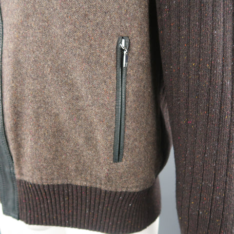 TORRAS Chest Size 42 Brown Mixed Materials Wool Zip Up Jacket
