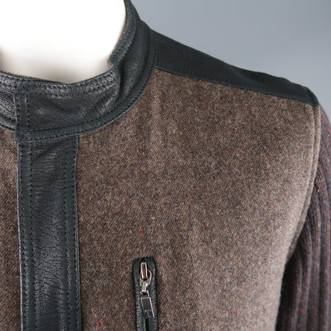 TORRAS Chest Size 42 Brown Mixed Materials Wool Zip Up Jacket