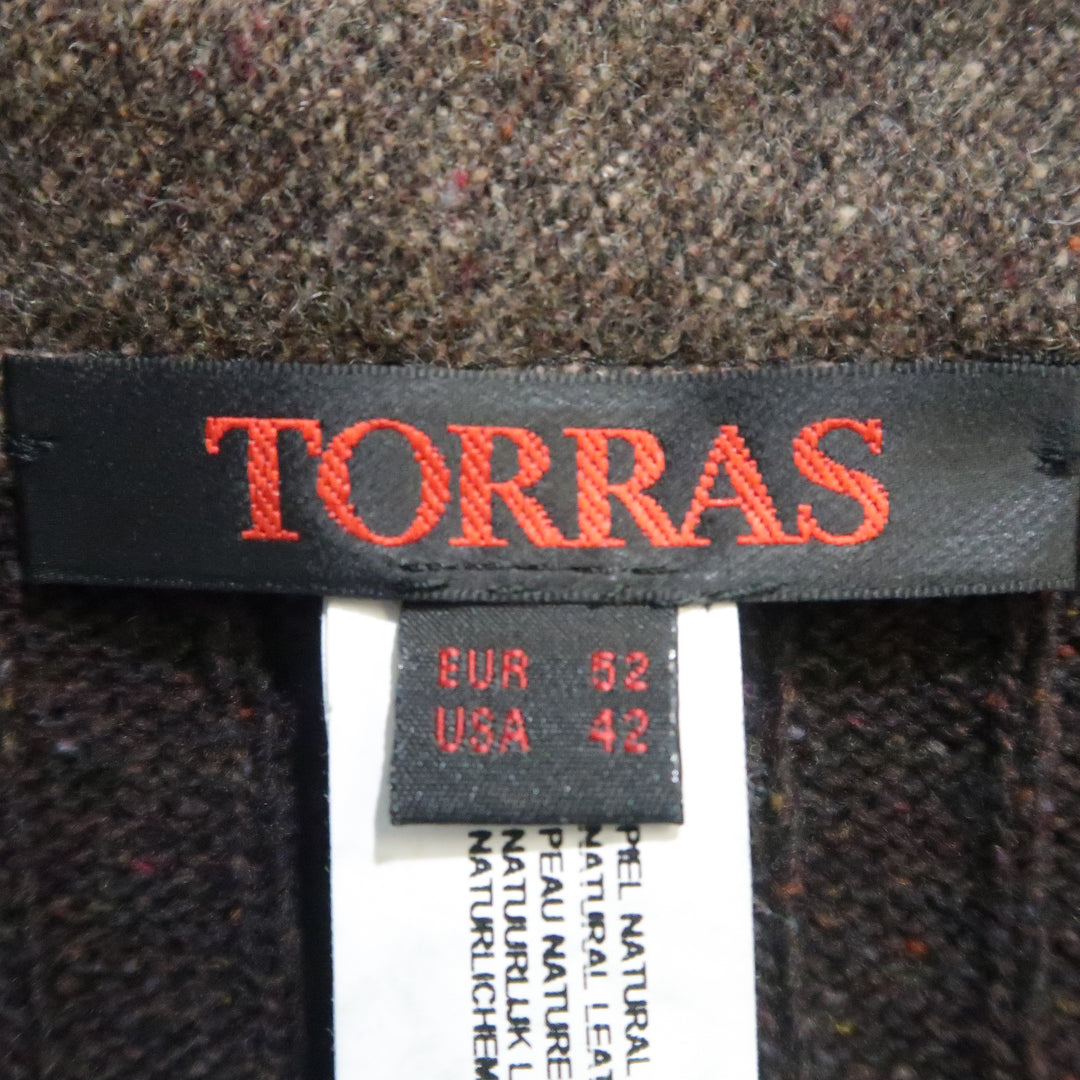 TORRAS Chest Size 42 Brown Mixed Materials Wool Zip Up Jacket