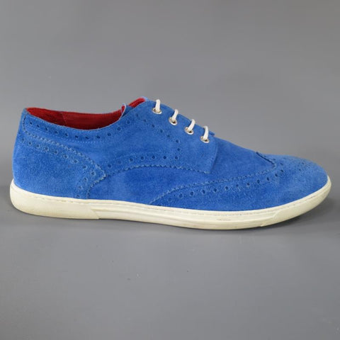 TRICKER'S X JUNYA WATANABE 11 Blue Suede Wingtip Brogue Sneakers