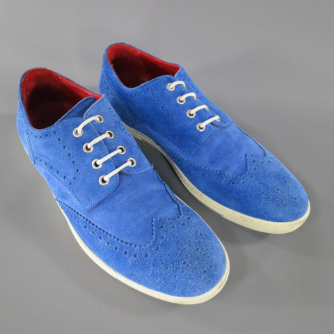 TRICKER'S X JUNYA WATANABE 11 Blue Suede Wingtip Brogue Sneakers