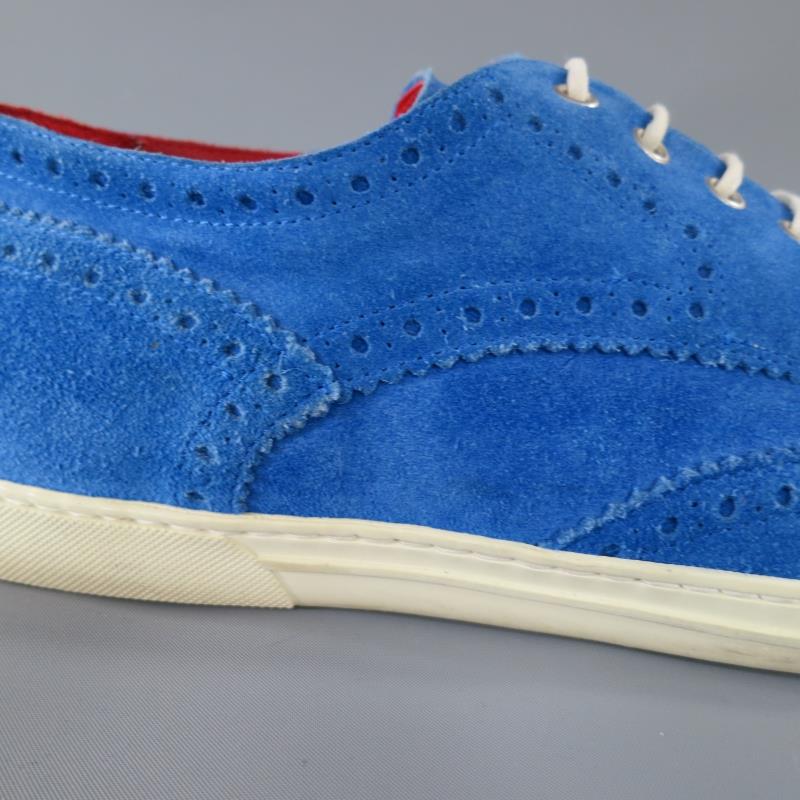 TRICKER'S X JUNYA WATANABE 11 Blue Suede Wingtip Brogue Sneakers
