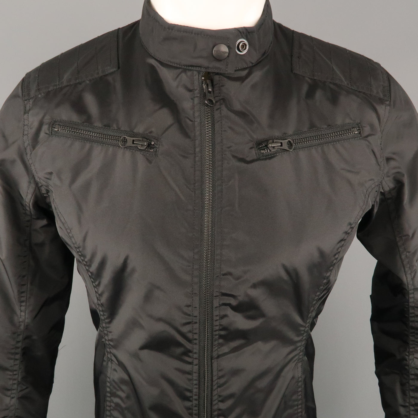 TRIUMPH L Black Nylon Motorcycle Jacket