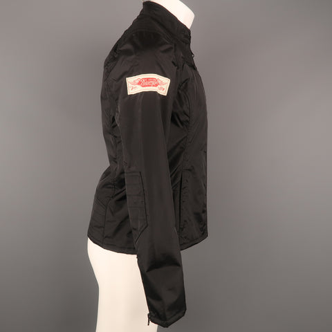 TRIUMPH L Black Nylon Motorcycle Jacket