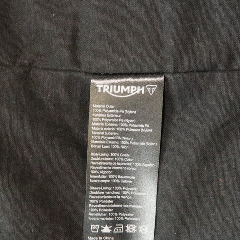 TRIUMPH L Black Nylon Motorcycle Jacket