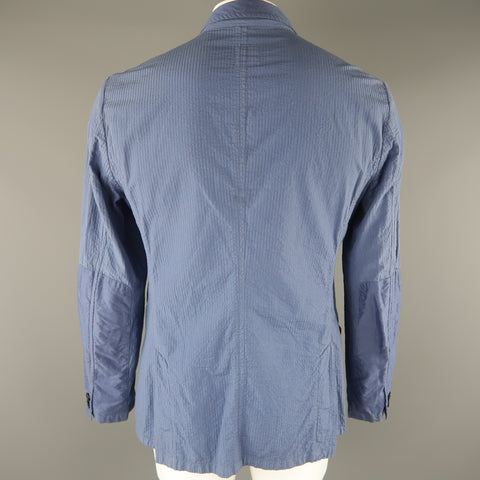 TS (S) L Blue Seersucker Cotton Sport Coat / Blazer