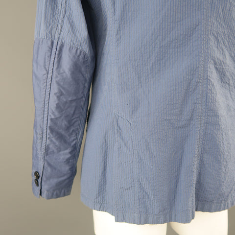 TS (S) L Blue Seersucker Cotton Sport Coat / Blazer