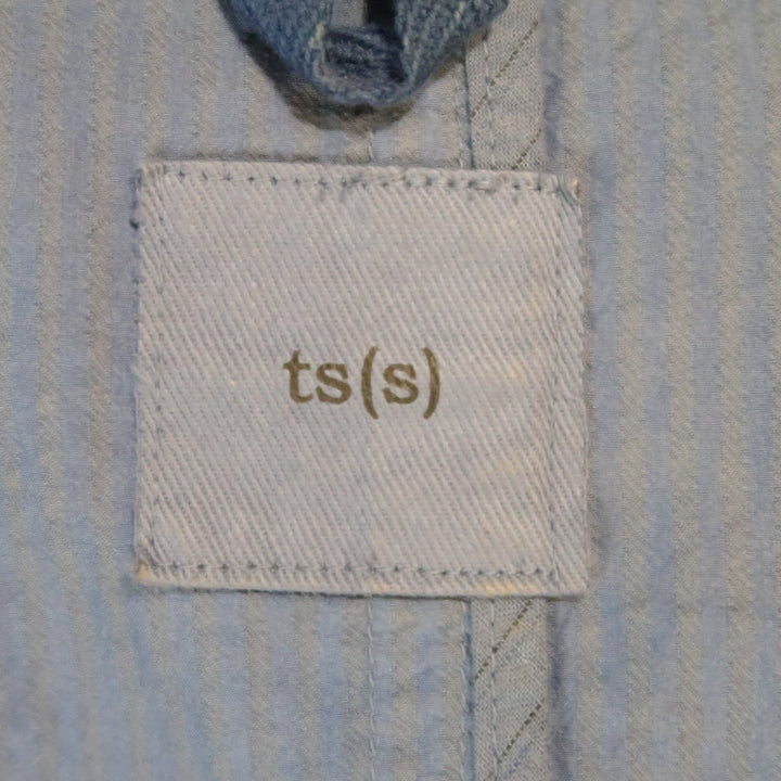 TS (S) L Blue Seersucker Cotton Sport Coat / Blazer