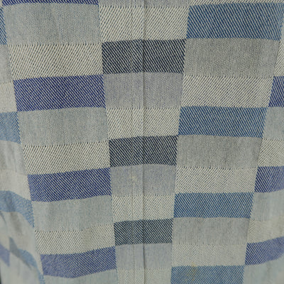 TS (S) L Grey & Navy Checkered Print Cotton Sport Coat Jacket