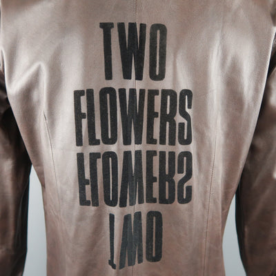 TWO FLOWERS Size XL Brown Leather Long Sleeve Shirt