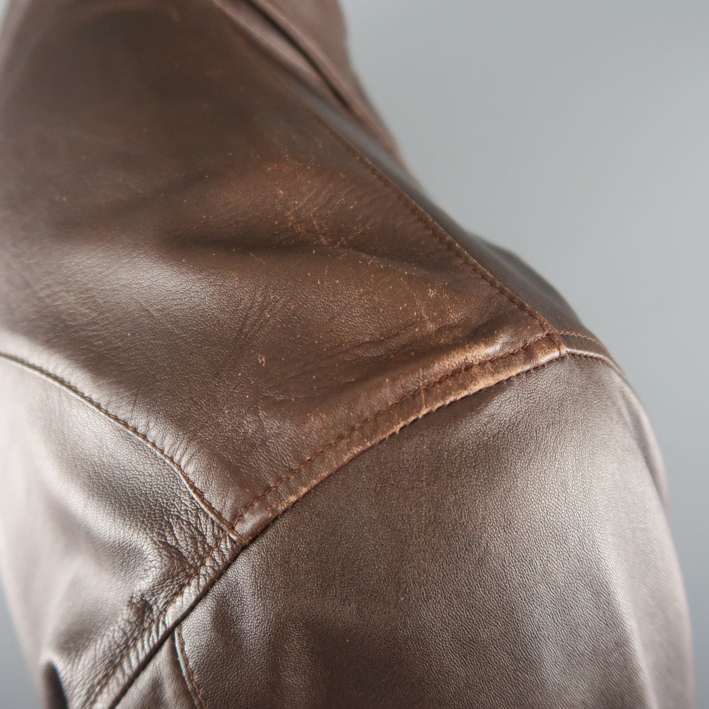 TWO FLOWERS Size XL Brown Leather Long Sleeve Shirt