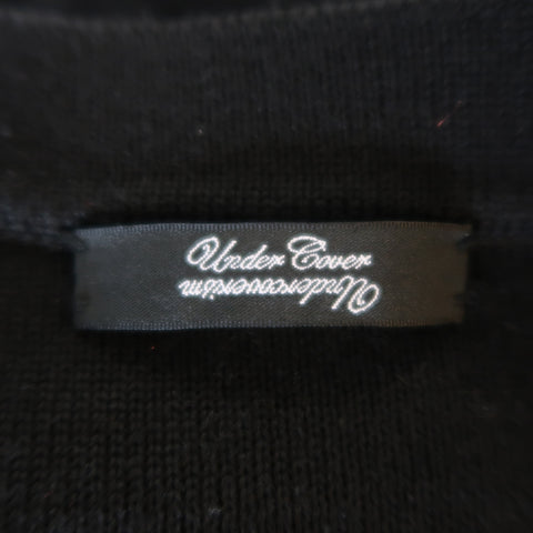UNDERCOVER Size M Black Wool Zip & Button V Neck Cardigan