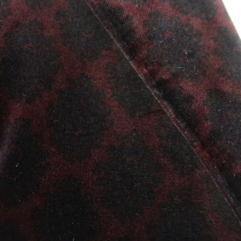 UNITED ARROWS Chest Size 34 Burgundy Print Velvet Notch Lapel Sport Coat