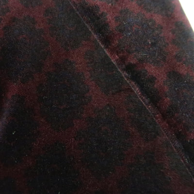 UNITED ARROWS Chest Size 34 Burgundy Print Velvet Notch Lapel Sport Coat