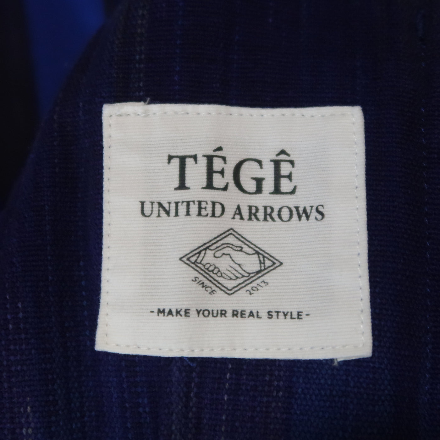 UNITED ARROWS Chest Size 34 Short Blue & Purple Stripe Cotton Sport Coat