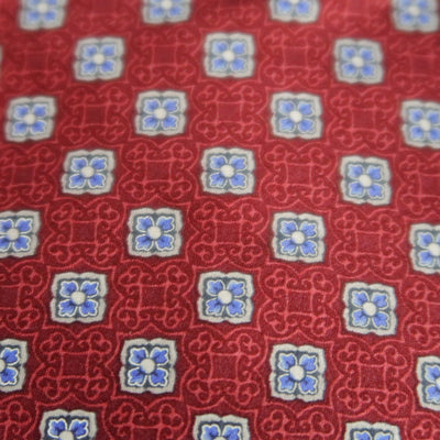 VALENTINO Burgundy Silk Floral Motif Print Neck Tie