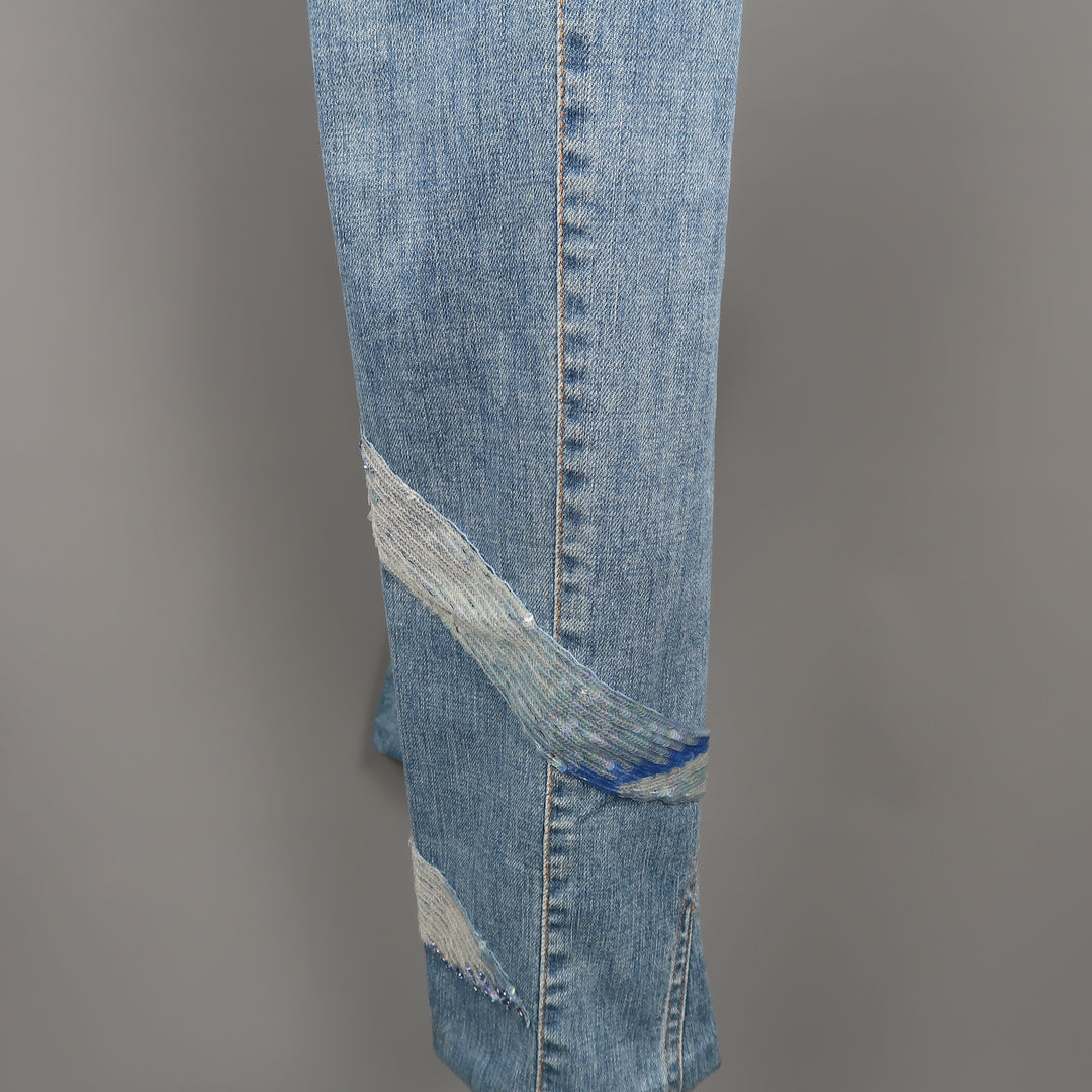 Louis Vuitton Bleached Denim Jeans Blue. Size 38
