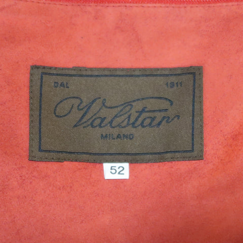 VALSTAR 42 Abrigo de ante rojo con cuatro bolsillos y cordón en la cintura 