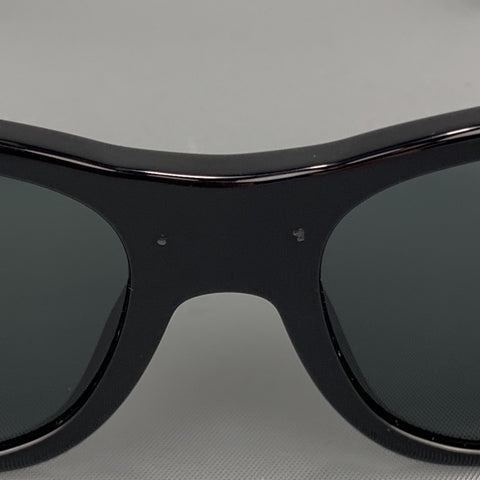 VERSACE Black Acetate Gold tone Medusa Arm Sunglasses