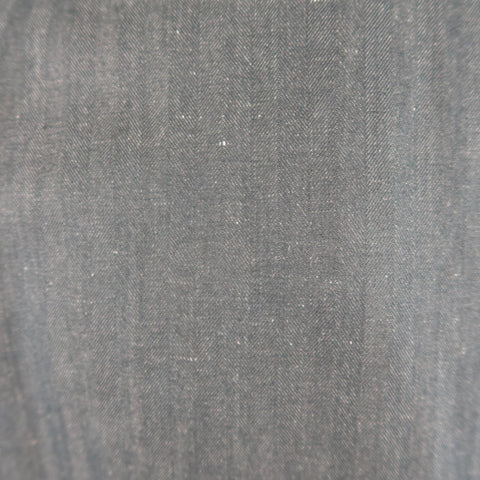 VERSACE COLLECTION 46 Long Indigo Herringbone Cotton / Linen Sport Coat