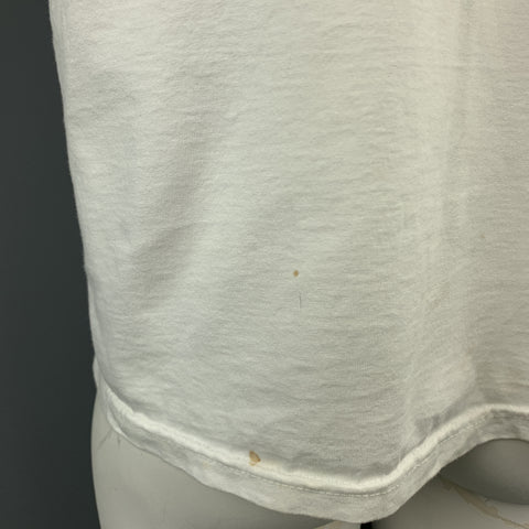 VERSACE JEANS COUTURE Size L White Logo Cotton Crew-Neck T-shirt