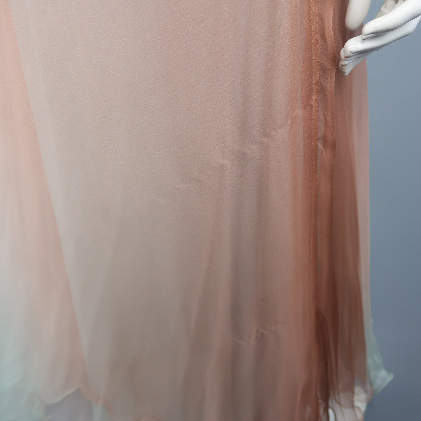 VICKY TIEL COUTURE Size 8 Aqua Tan & Purple Pleated Silk Strapless Dress