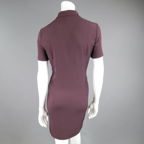 VICTORIA BECKHAM Size 10 Purple & Red Color Block Shirt Dress